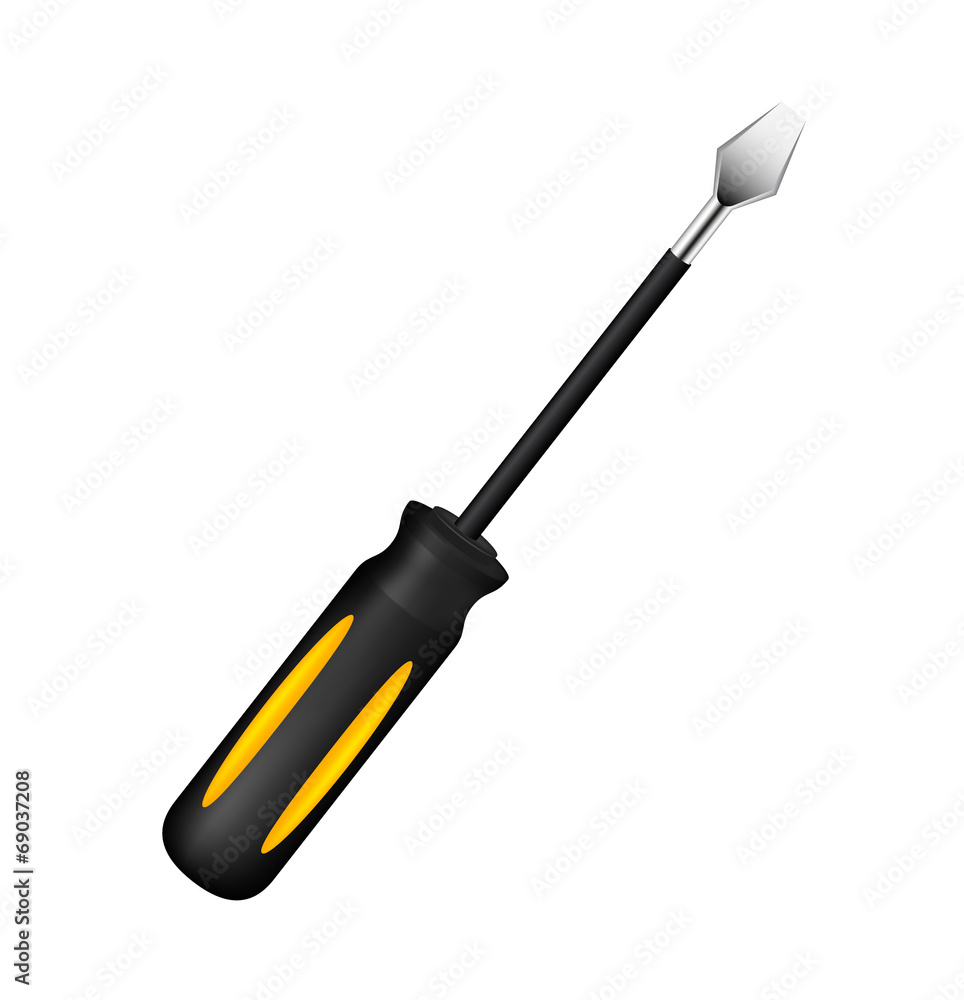 Screwdriver in black and and yellow design Screwdriver in black and and yellow design