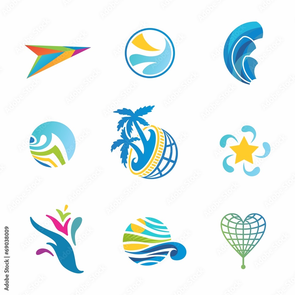 Fototapeta premium Vector travel icons set