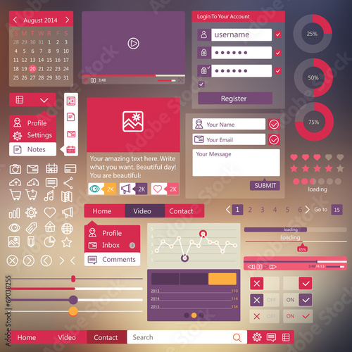 user interface flat design elements