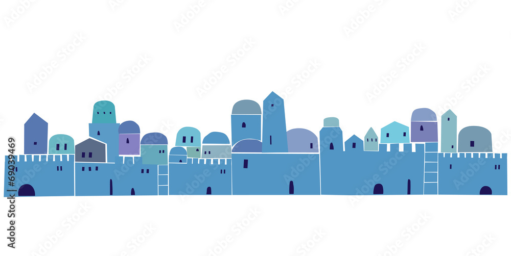 Obraz premium Old City, Middle East Town, Vector Illustration