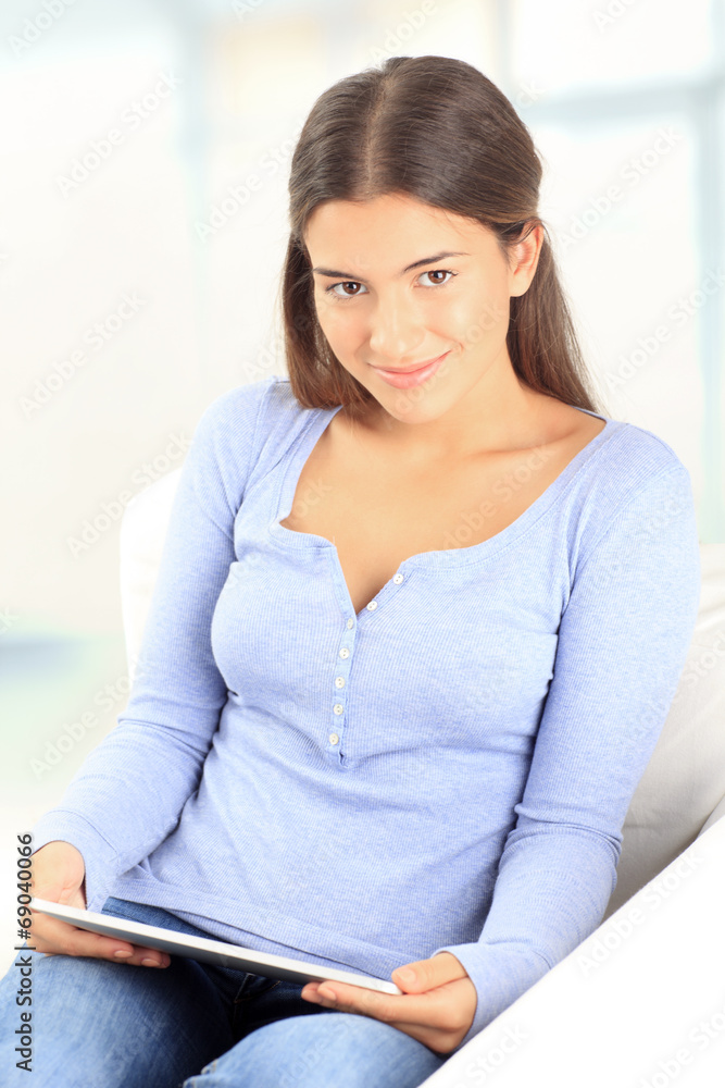 Portrait of young student with digital tablet Portrait of young student with digital tablet