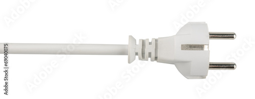 Bild auf Leinwand electric plug isolated on white