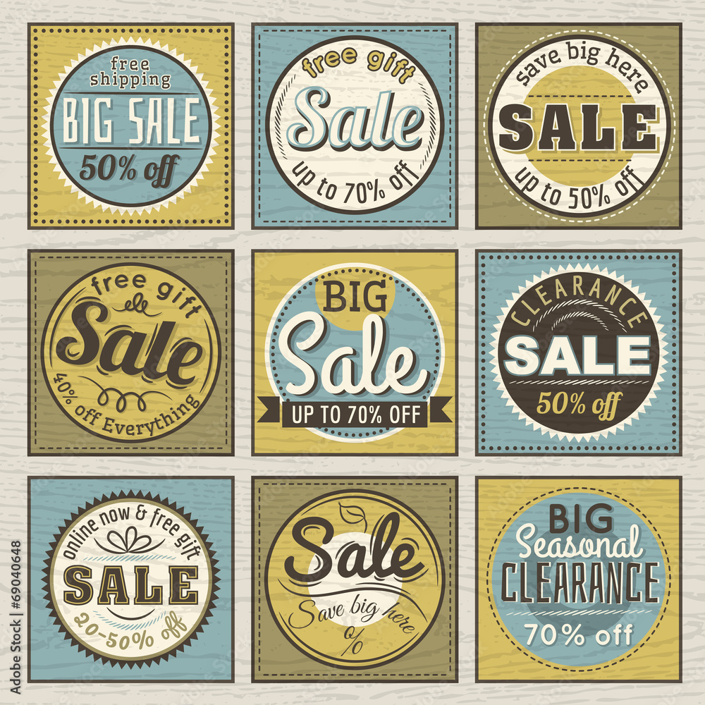 Set of special sale offer labels and banners , vector