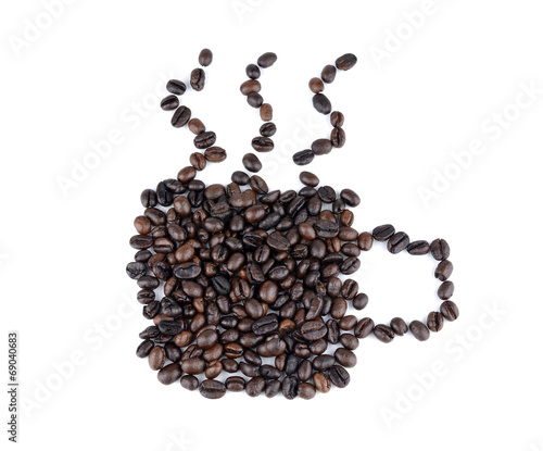 Cup of coffee beans