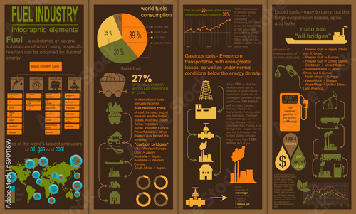 Fuel industry infographic, set elements for creating your own in