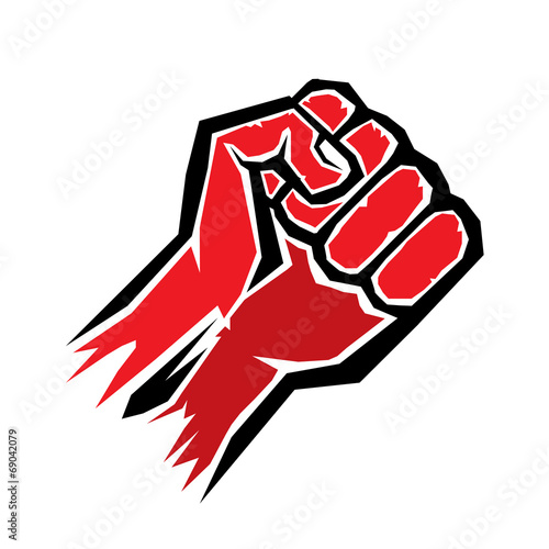 freedom concept. vector red fist icon.