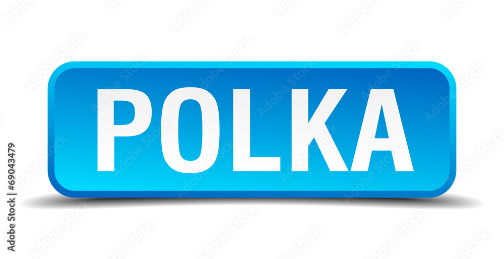 Polka blue 3d realistic square isolated button Polka blue 3d realistic square isolated button
