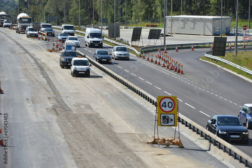 Road works on the M23 Brighton Road in England photo