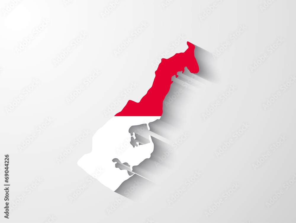 Fototapeta premium Monaco map with shadow effect