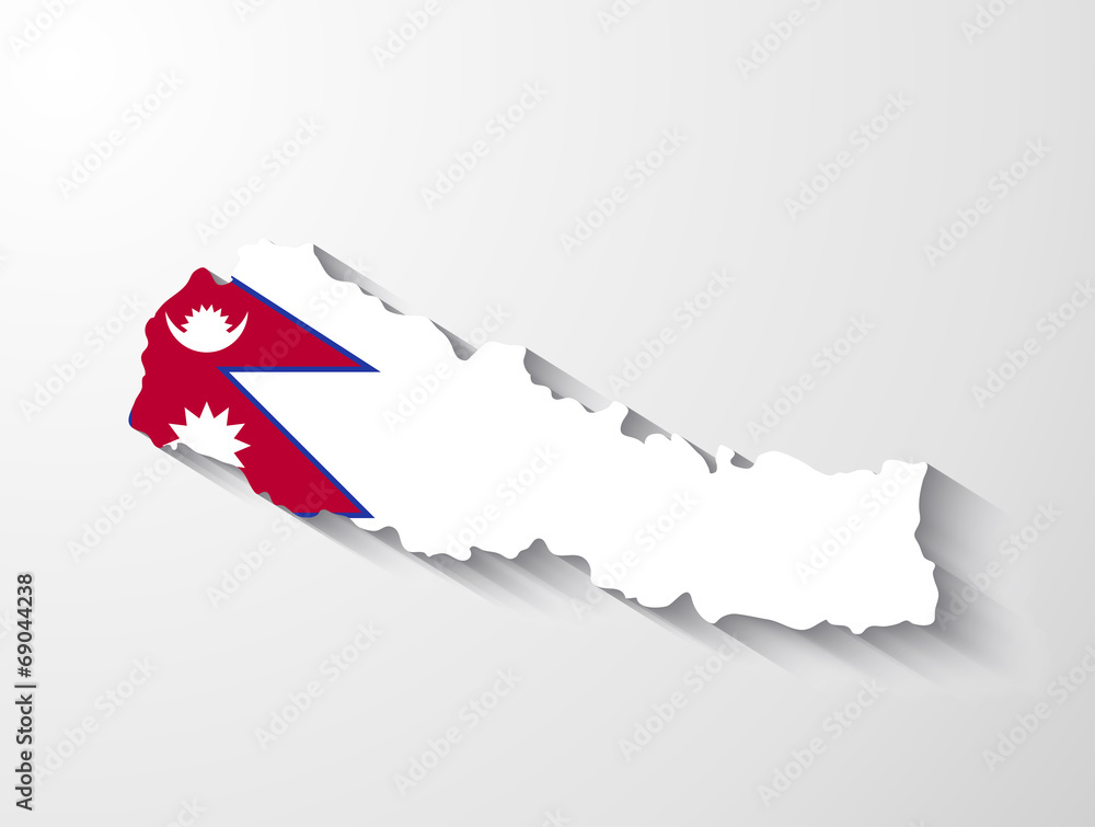 Nepal map with shadow effect Stock Vector | Adobe Stock