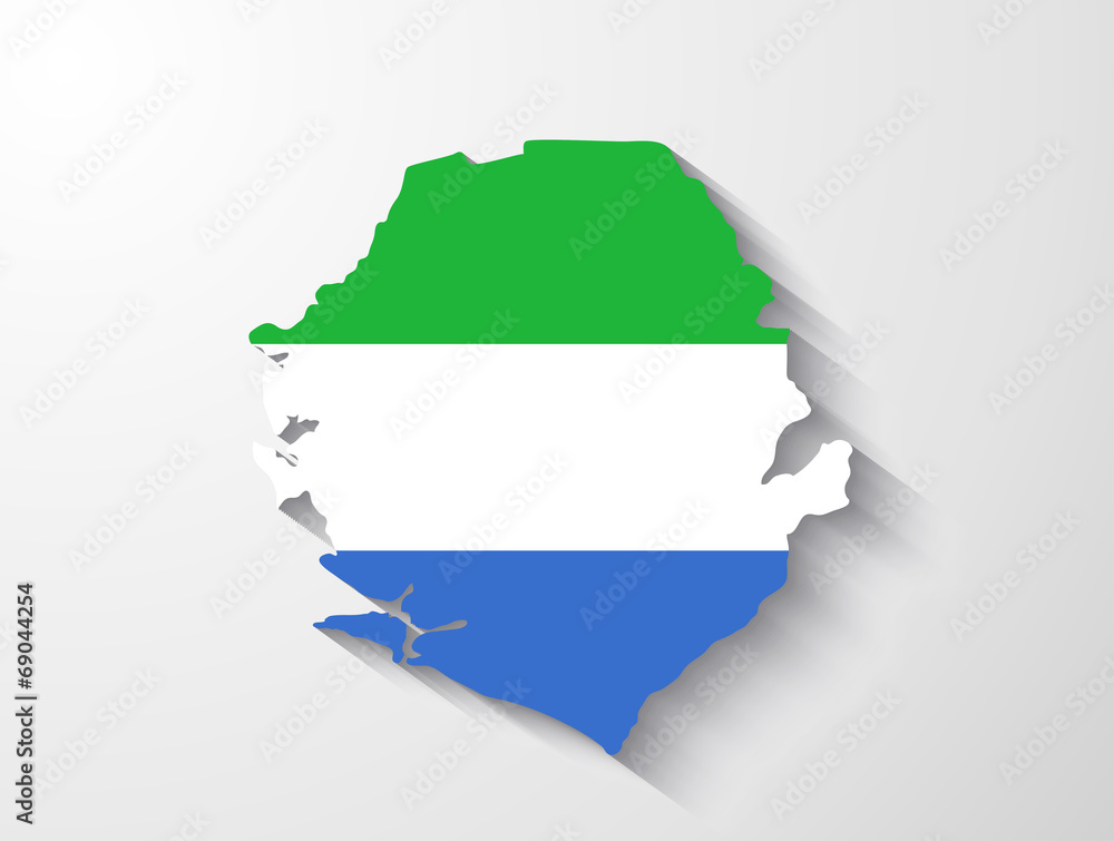 Fototapeta premium Sierra Leone map with shadow effect