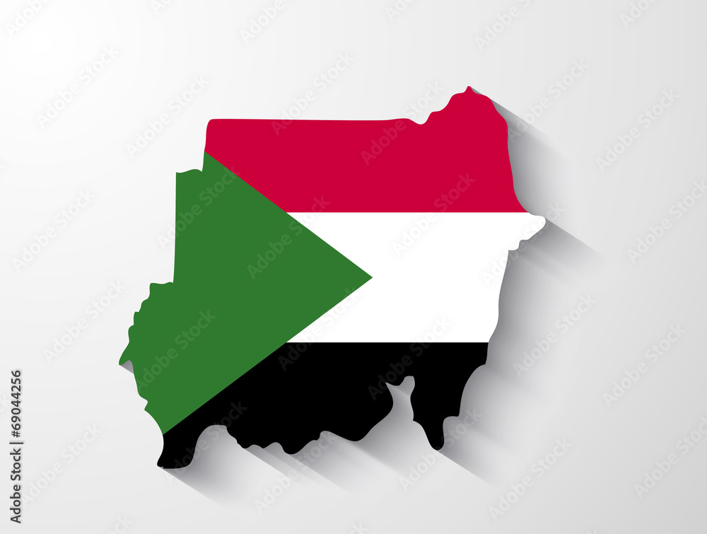 Obraz premium Sudan map with shadow effect