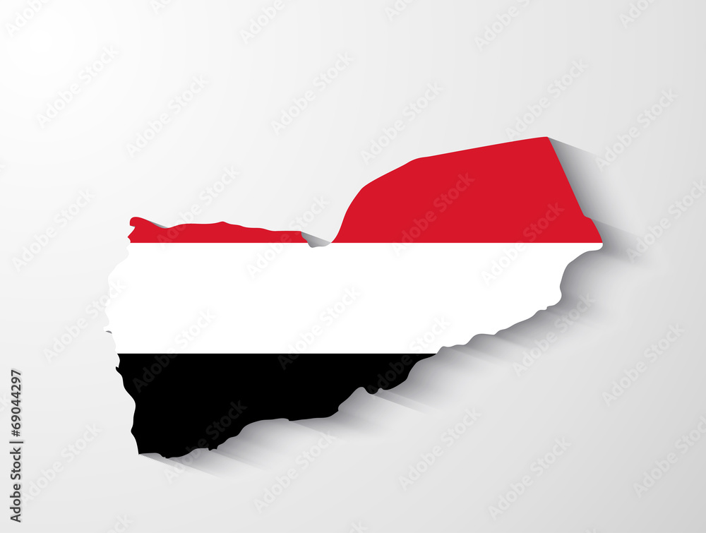 Obraz premium Yemen map with shadow effect