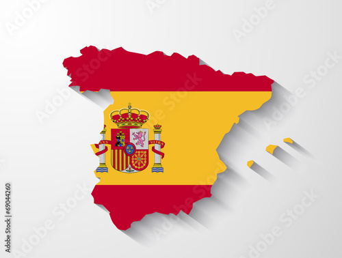 Spain map with shadow effect