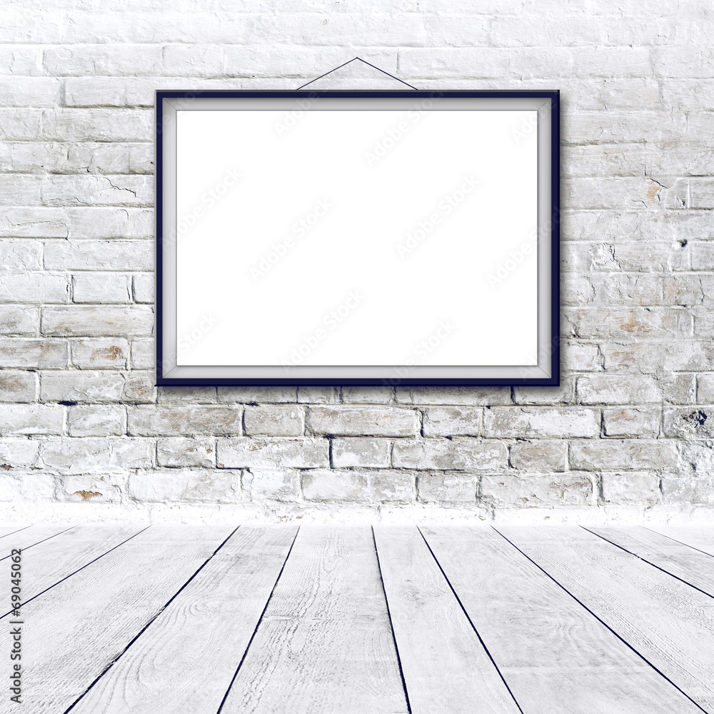 Blank horizontal painting poster in black frame Blank horizontal painting poster in black frame