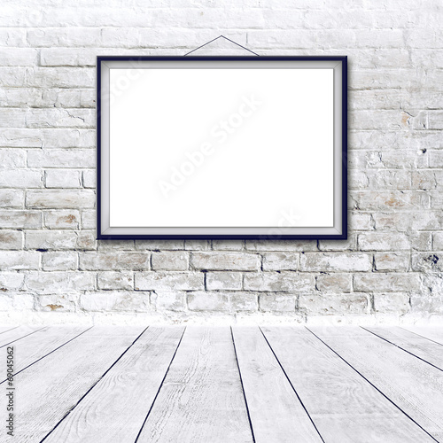 Blank horizontal painting poster in black frame