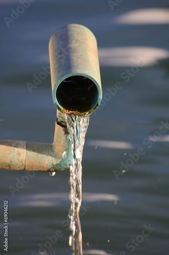 flowing water from pipe