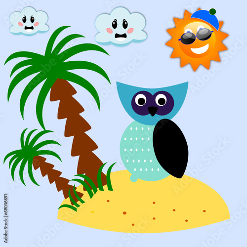 Gufo in vacanza al mare