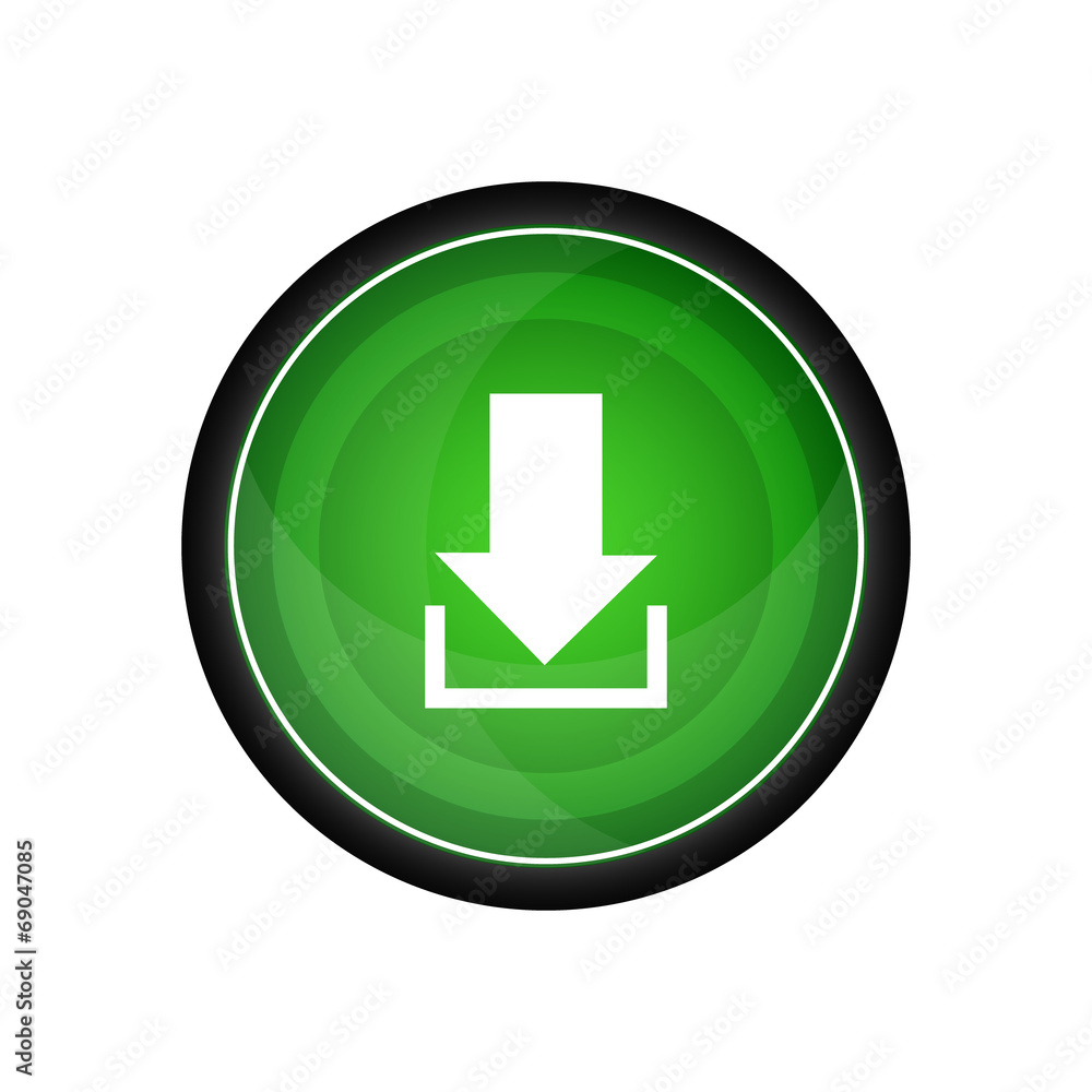 Download vector icon, green button Download vector icon, green button