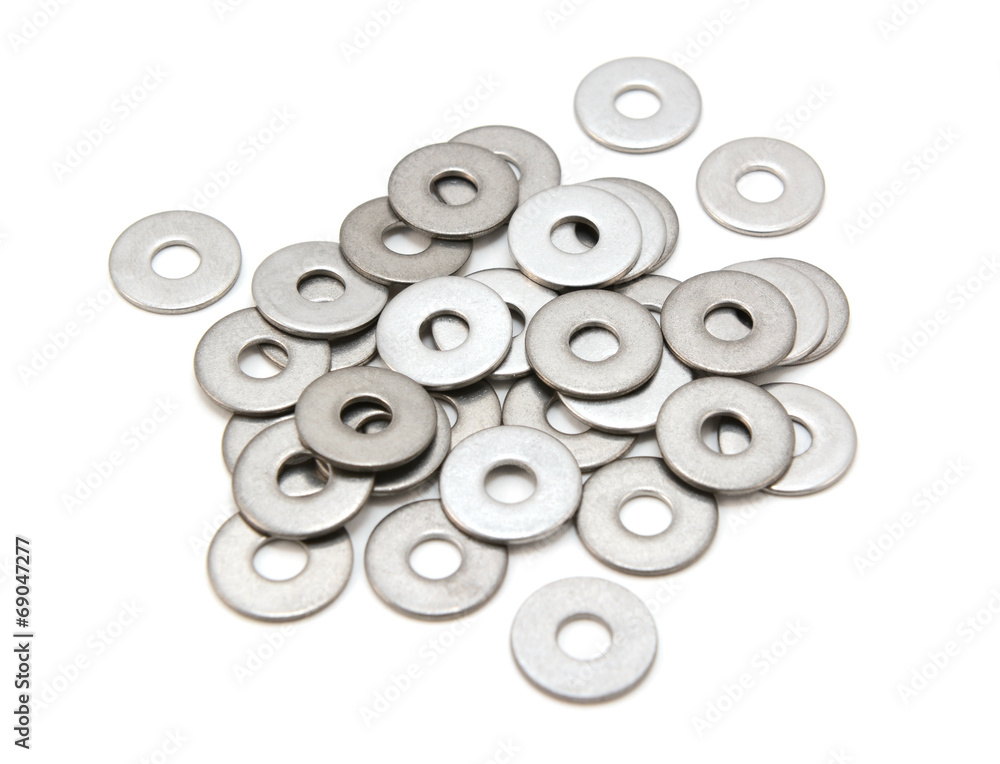 Pile of stainless steel washers Pile of stainless steel washers