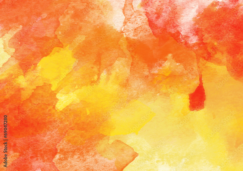 Naklejka premium Orange and Yellow Colorful Watercolor Background.