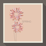 Poster with abstract pastel-colored flower. Vector illustration