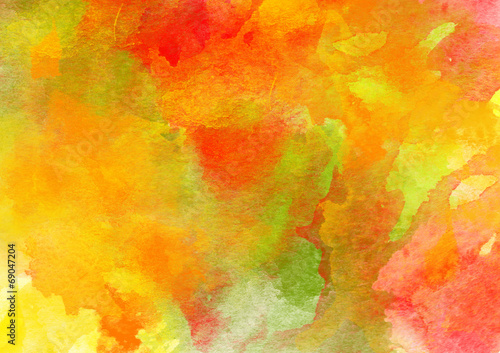 Autumn Colors Watercolor Background.