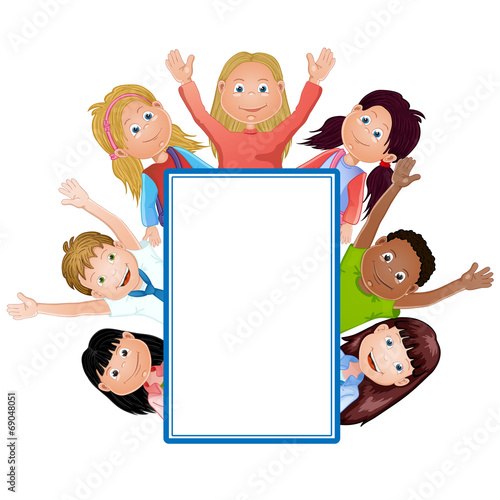Cute cartoon kids frame