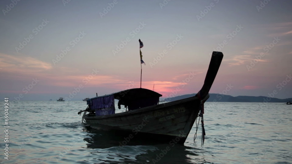 Traditional Thai boats on a sunset, Thailand Traditional Thai boats on a sunset, Thailand