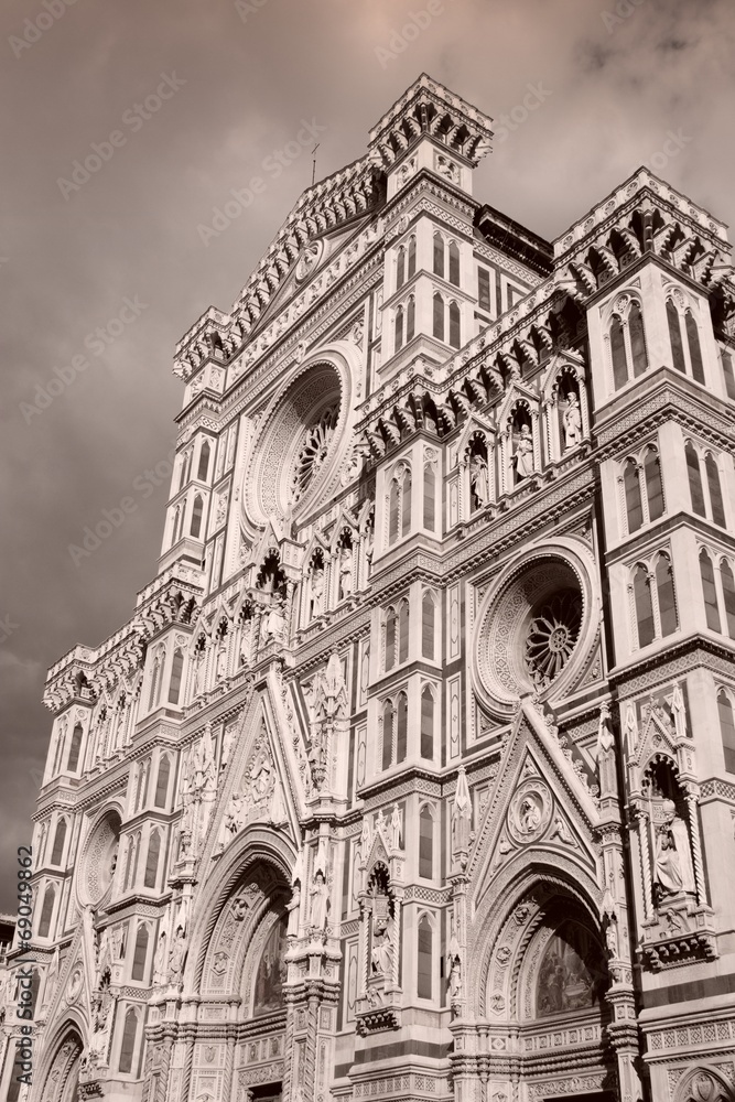 Florence cathedral - sepia tone monochrome style