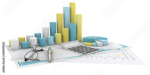 colorful Graphs of financial analysis - Isolated