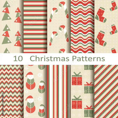 Set of ten Christmas patterns