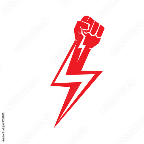freedom concept. vector red fist icon.