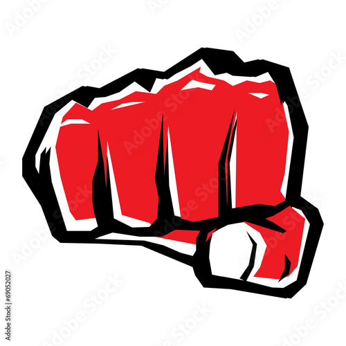 freedom concept. vector red fist icon.