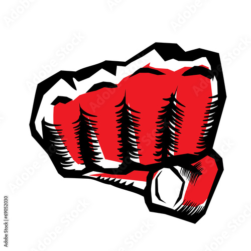 freedom concept. vector red fist icon.