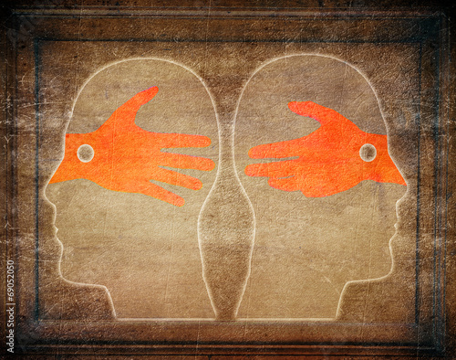 Canvas-taulu misunderstandings digital illustration concept