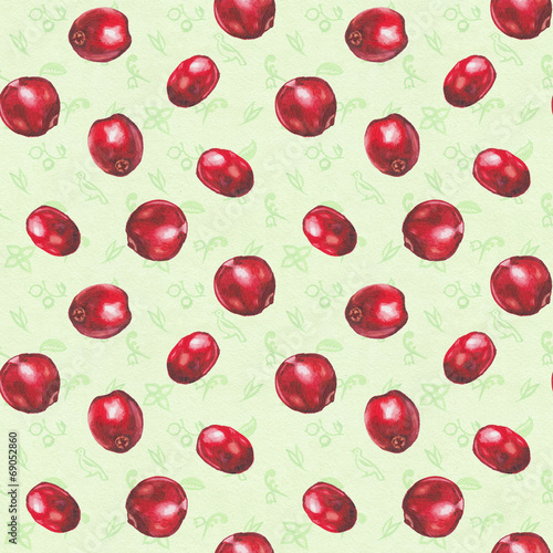 watercolor cranberries pattern