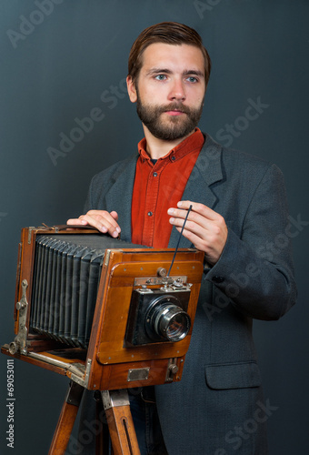 photographer with an old camera