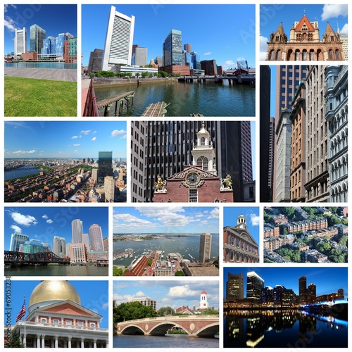 Boston, United States - travel photo collage set