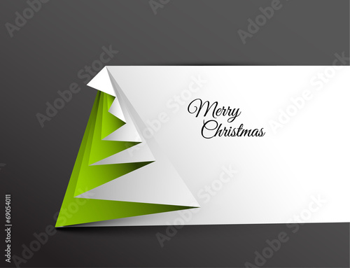 Simple vector christmas tree made from paper