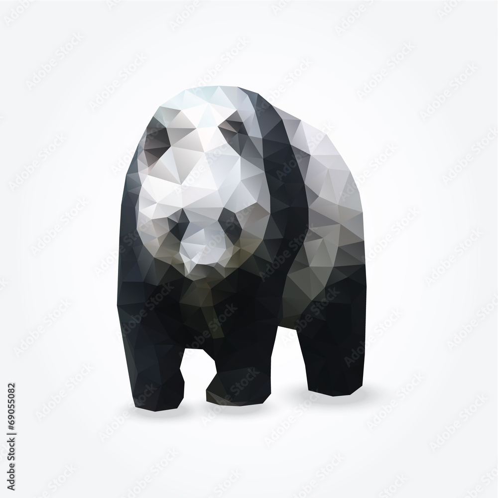 Obraz premium Modern polygon illustration of giant panda, vector