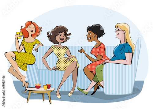 Group of a chatting women