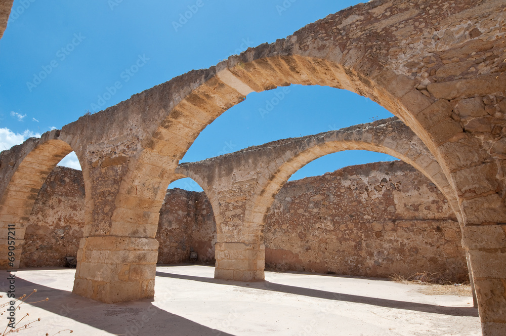 Inside the Fortezza of Rethymno city, Greece.