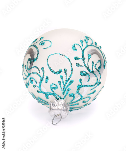 white christmas ball on white background