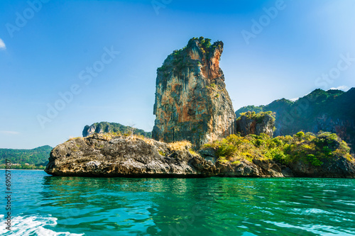 Rock island in green sea,Thailand