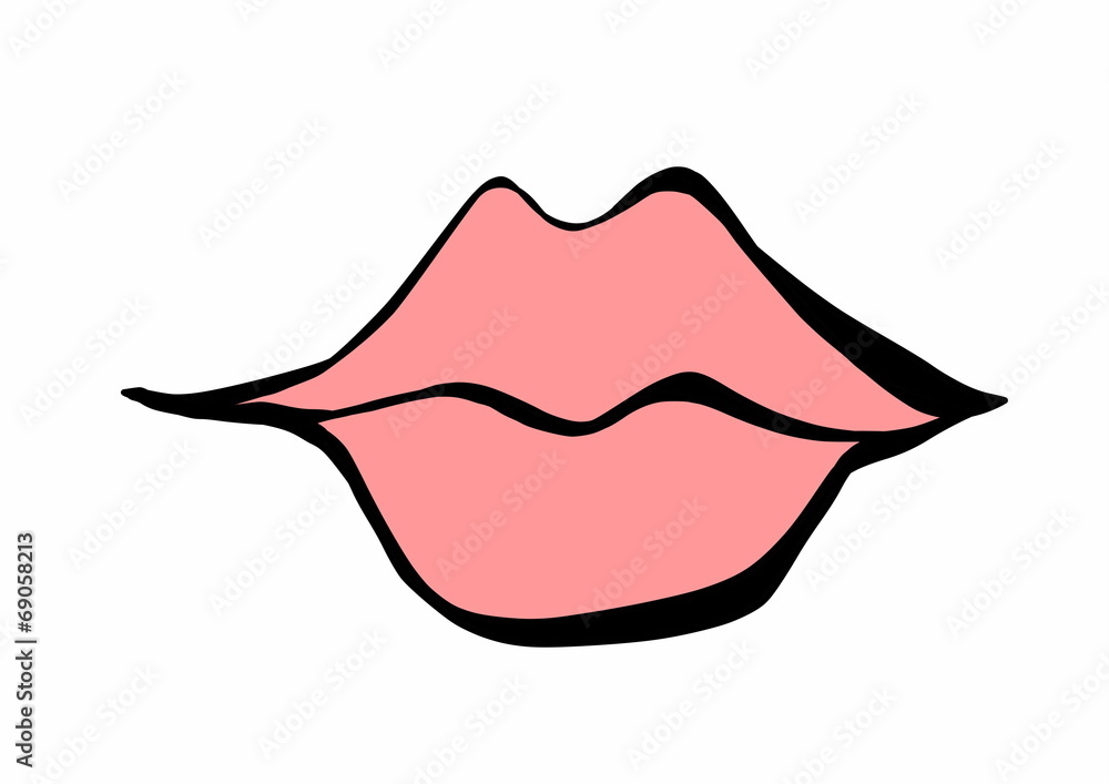 doodle sexy red lips