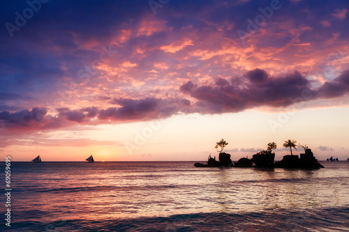 Beautiful sunset above the sea.