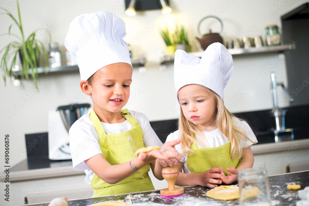 happy children kids family preparing funny cake kitchen at home happy children kids family preparing funny cake kitchen at home
