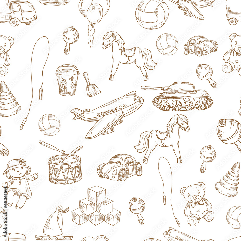 Toys seamless pattern
