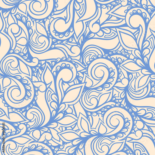 blue swirls and petals